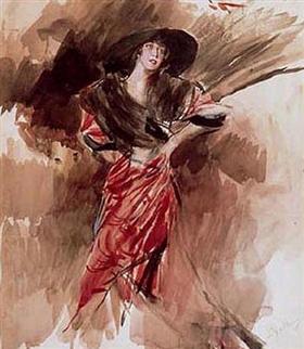 Dama de vestido vermelho - Giovanni Boldini