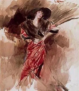 Dama de vestido vermelho - Giovanni Boldini
