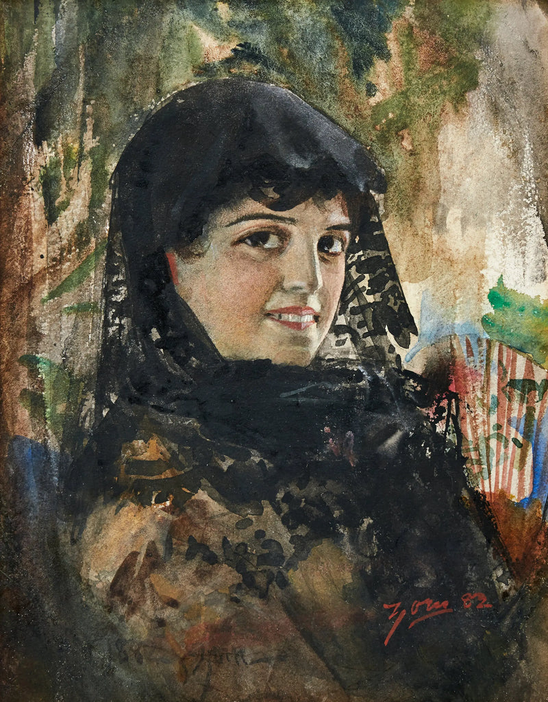 Dama espanhola com mantilha preta - Anders Zorn