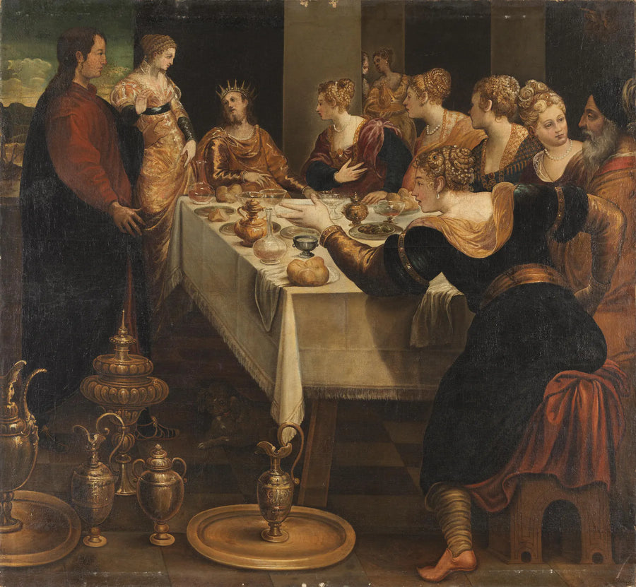 Daniel anuncia a Belsazar o fim de seu império - Jacopo Tintoretto