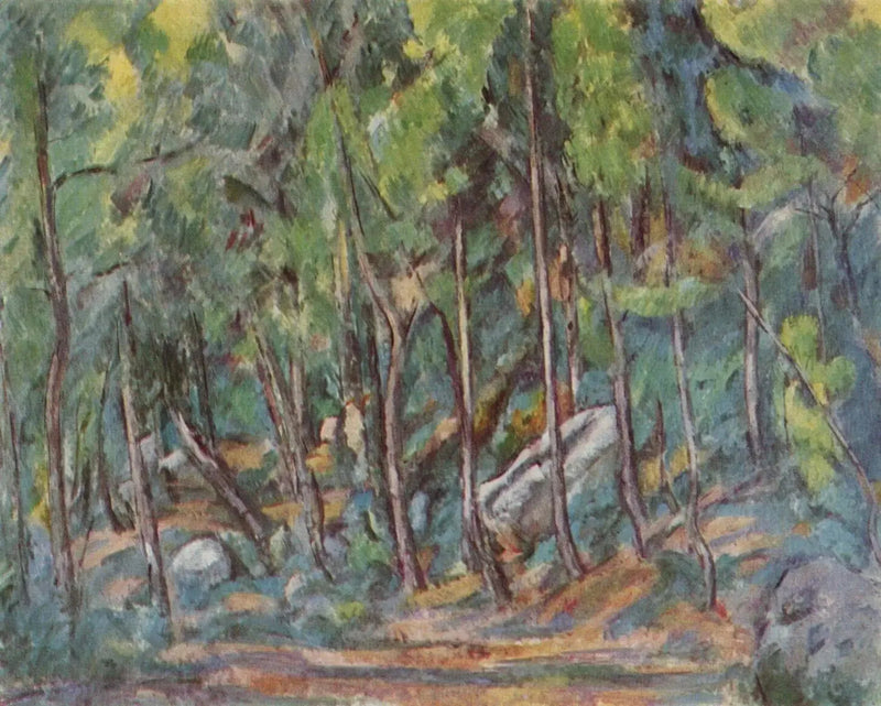 Na floresta de Fontainebleau - Paul Cézanne
