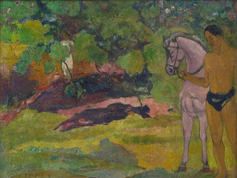 Na carroça, homem e cavalo - Paul Gauguin