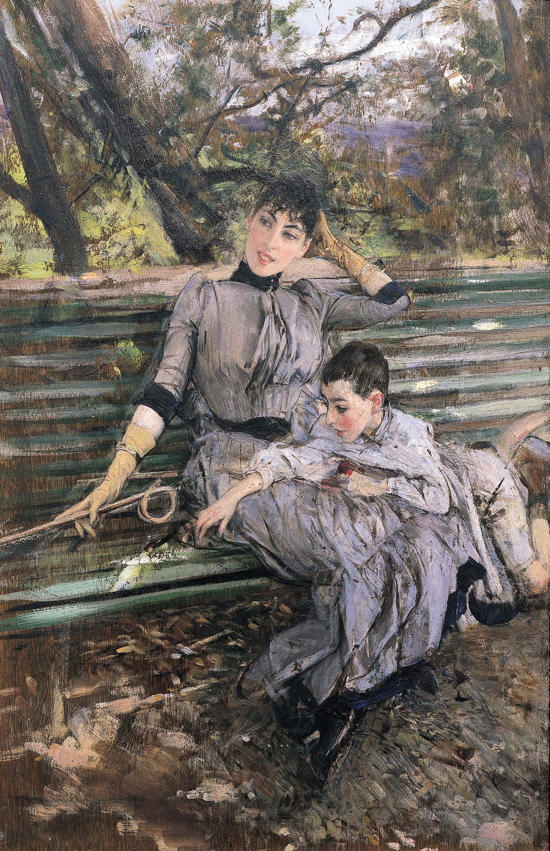 No jardim. Alaide e Ottavio Banti - Giovanni Boldini