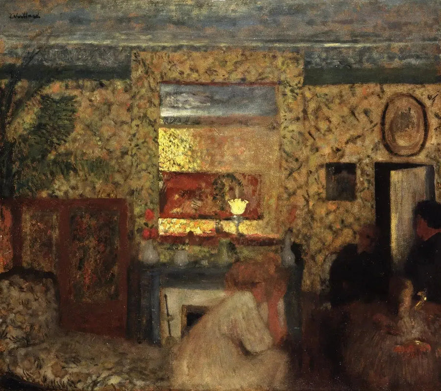 No Salão na casa dos Natanson em Villeneuve-sur-Yonne - Édouard Vuillard