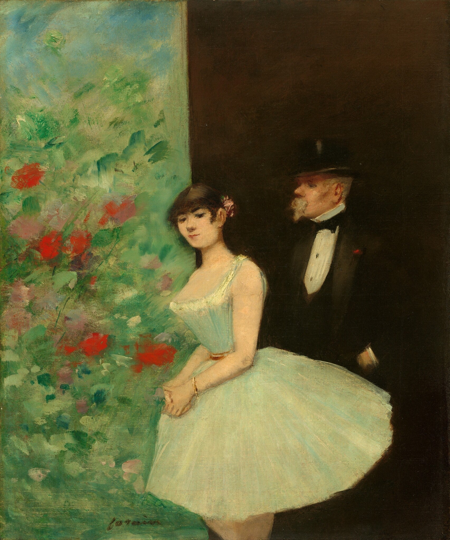 Dans les coulisses - Jean-Louis Forain image 1 reproduction de peinture à l’huile