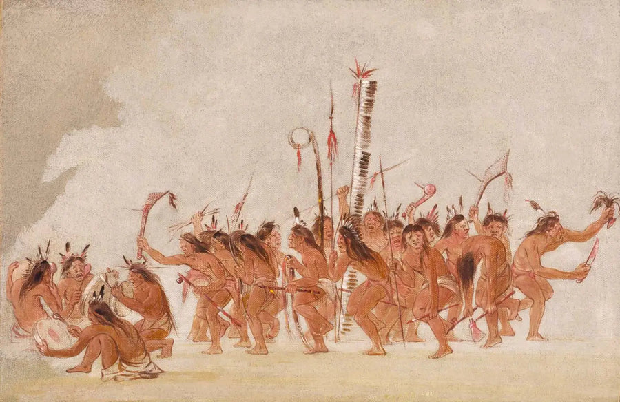 Dança das Guerreiras, Ojibwa - George Catlin