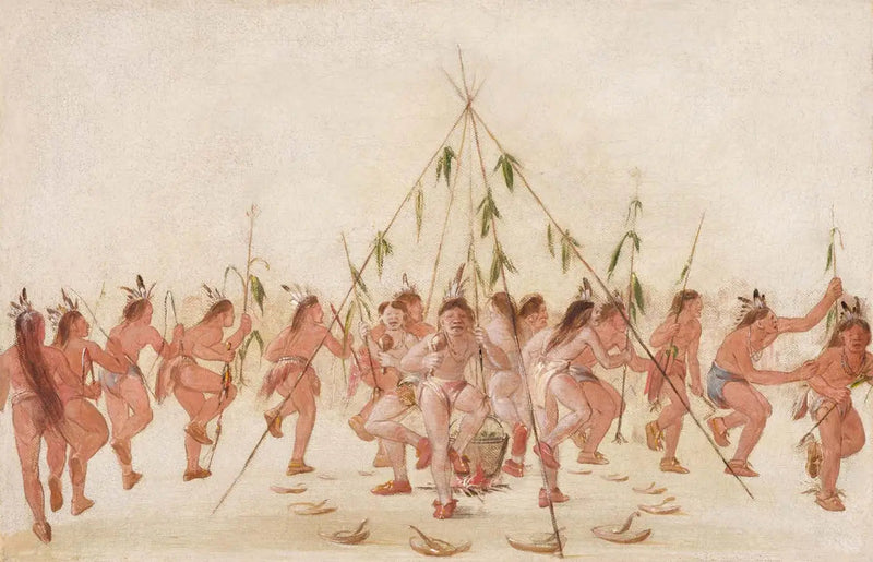 Dança do milho verde, Hidatsa - George Catlin