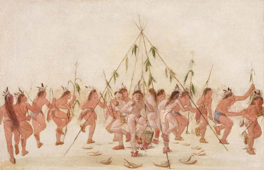 Dança do milho verde, Hidatsa - George Catlin