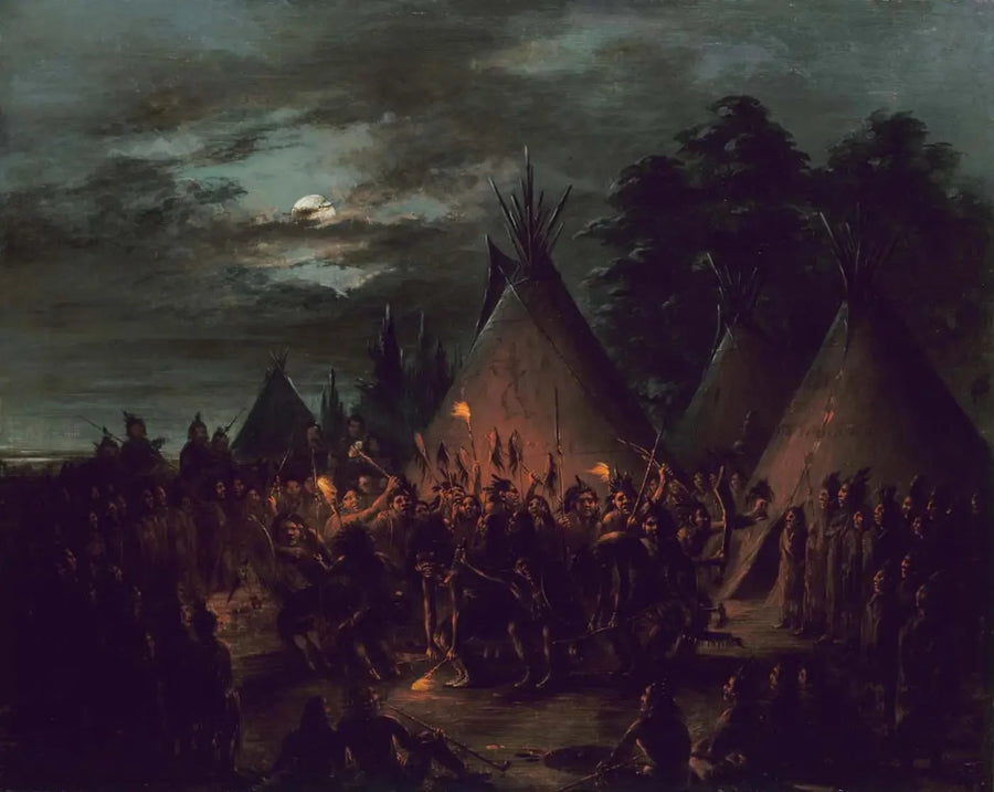 Dança do couro cabeludo, Sioux - George Catlin