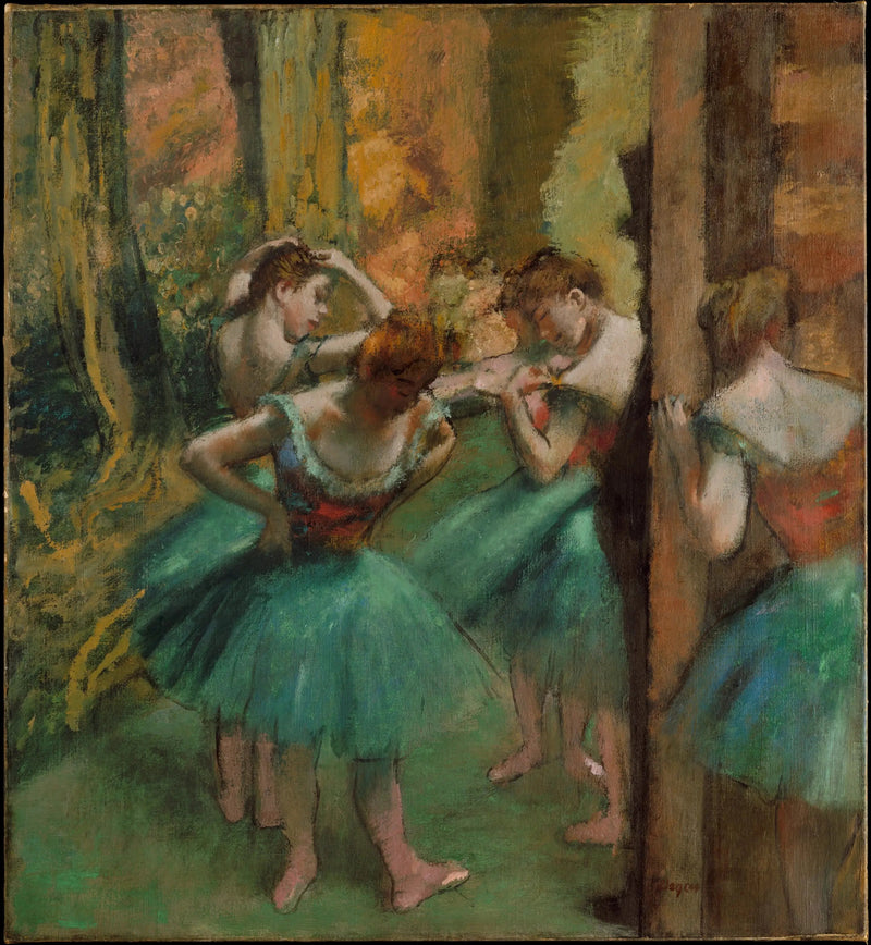 Dançarinos, rosas e verdes - Edgar Degas