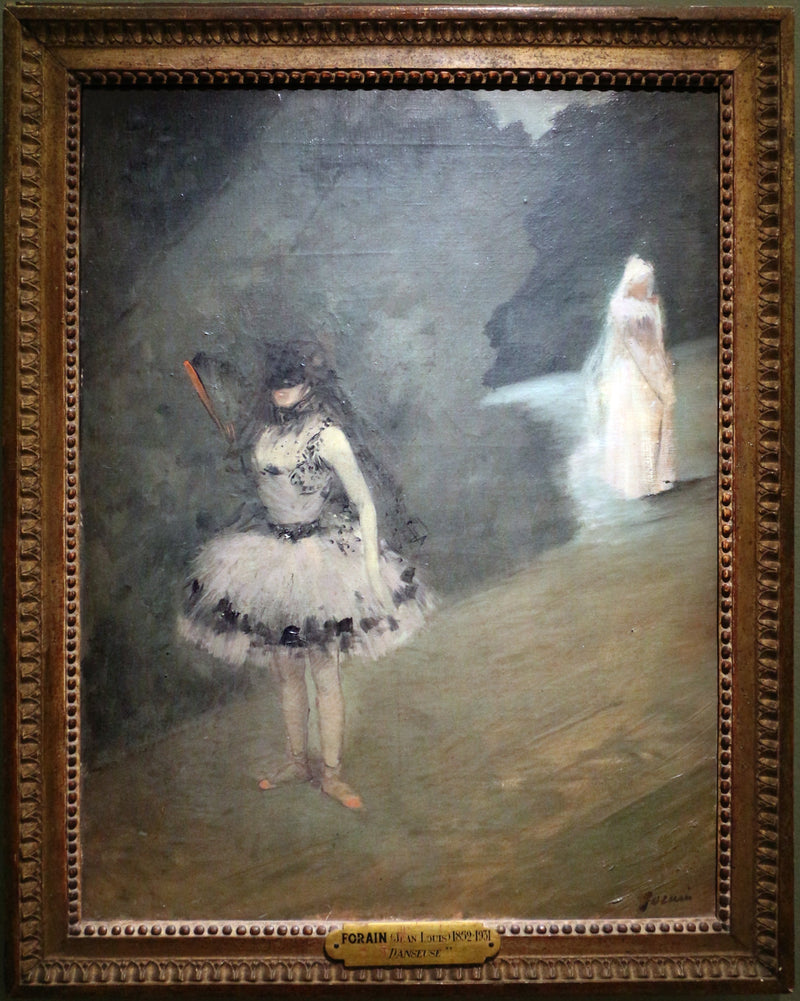 Bailarina de pé atrás de um cabide de bastidor - Jean-Louis Forain