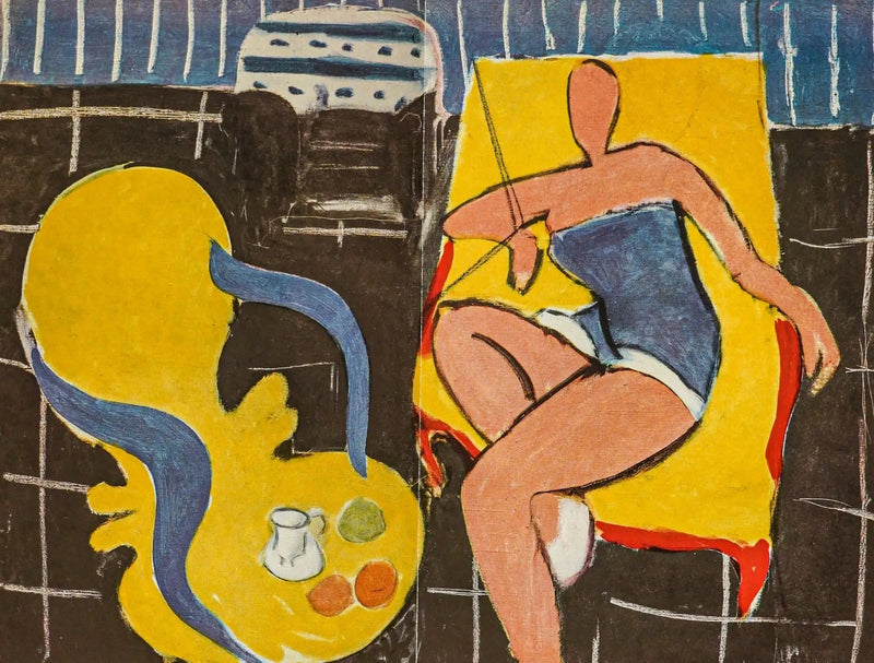 Dançarina, fundo preto, cadeira rococó - Henri Matisse