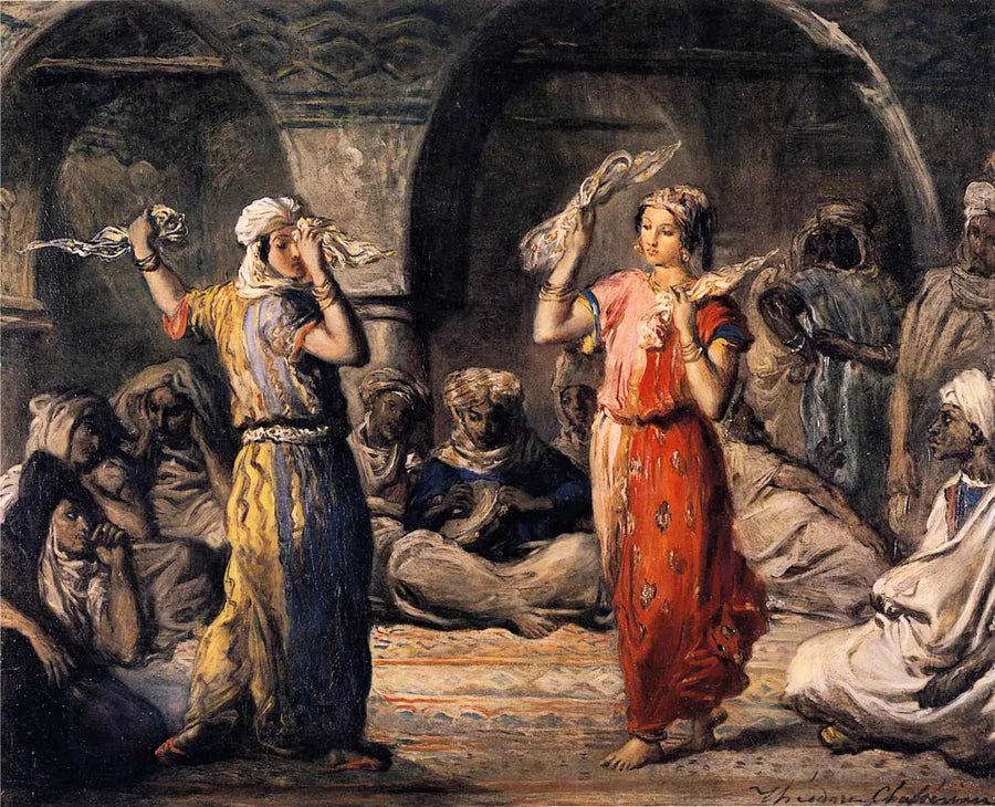 Bailarinas mourescas em Constantine (Argélia). A dança com lenços. - Théodore Chassériau