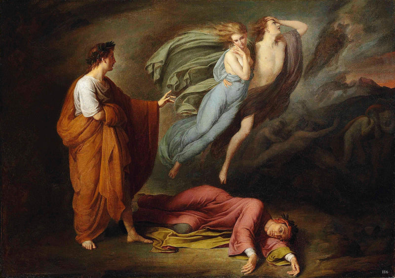 Dante e Virgílio com Paolo e Francesca - Ary Scheffer