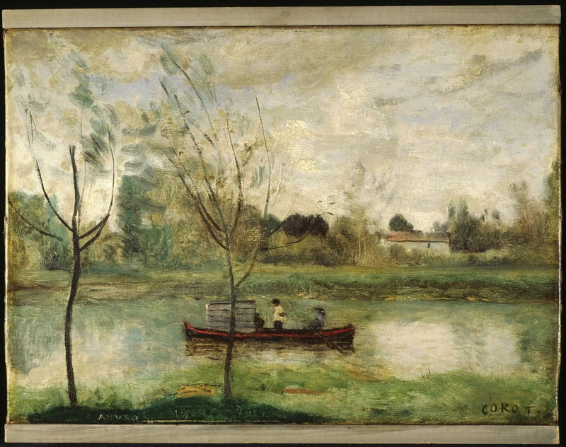 Daubigny trabalha em seu « Botin » perto de Auvers-sur-Oise - Jean-Baptiste Camille Corot