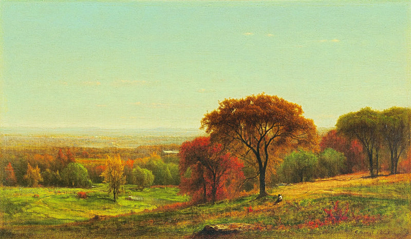 Do outro lado do vale do Hudson, nas encostas dos Catskills - George Inness
