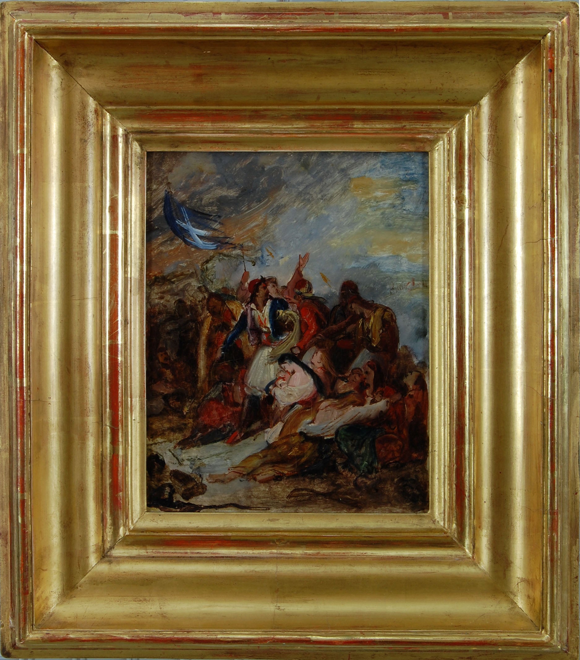 De overgeblevenen van het garnizoen van Mesolongi - Ary Scheffer image 1 copie peinte à la main à l’huile