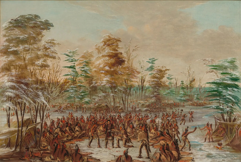 De Tonty pedindo paz na aldeia iroquois. 2 de janeiro de 1680 - George Catlin