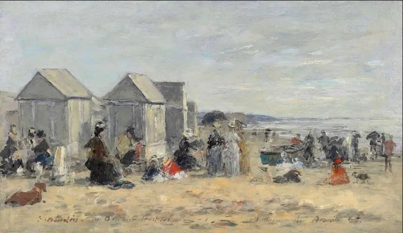 Deauville. Cena de praia - Eugène Boudin