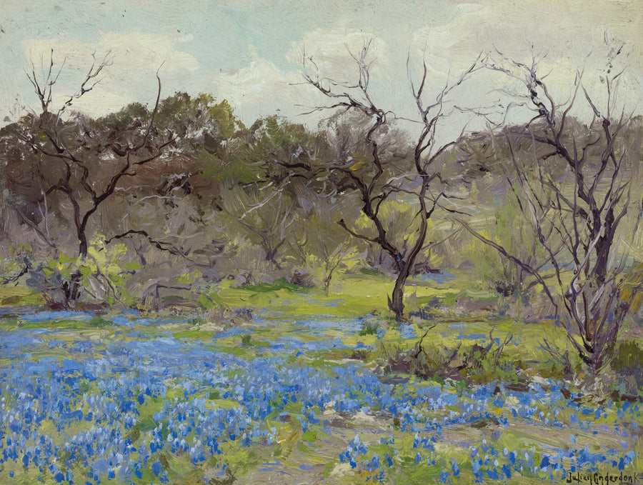 Início da primavera — Lírios azuis e mesquites - Julian Onderdonk