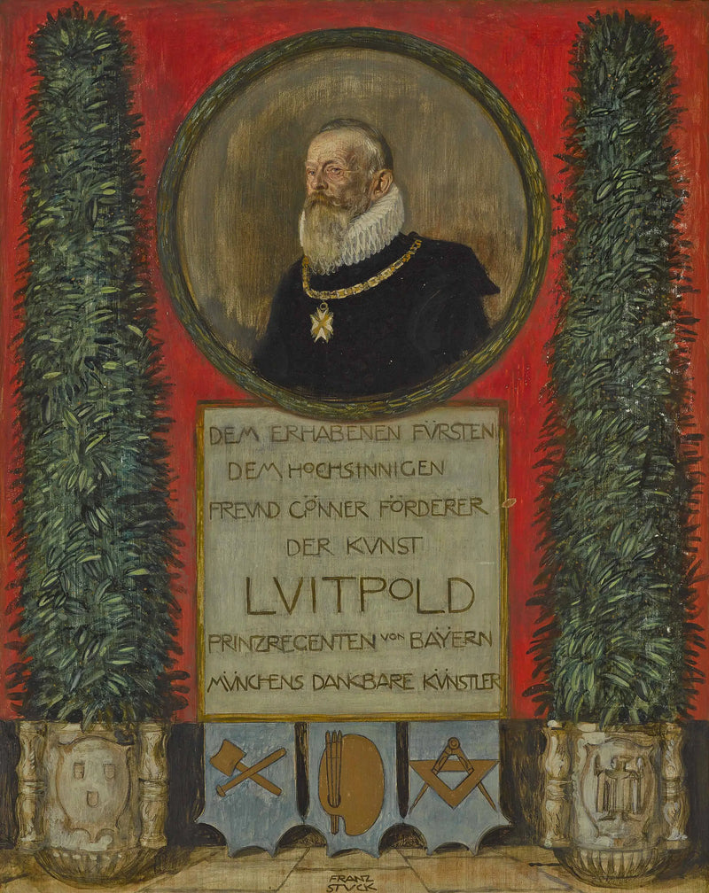Dedicação dos artistas munique ao príncipe regente Luitpold da Baviera - Franz Von Stuck