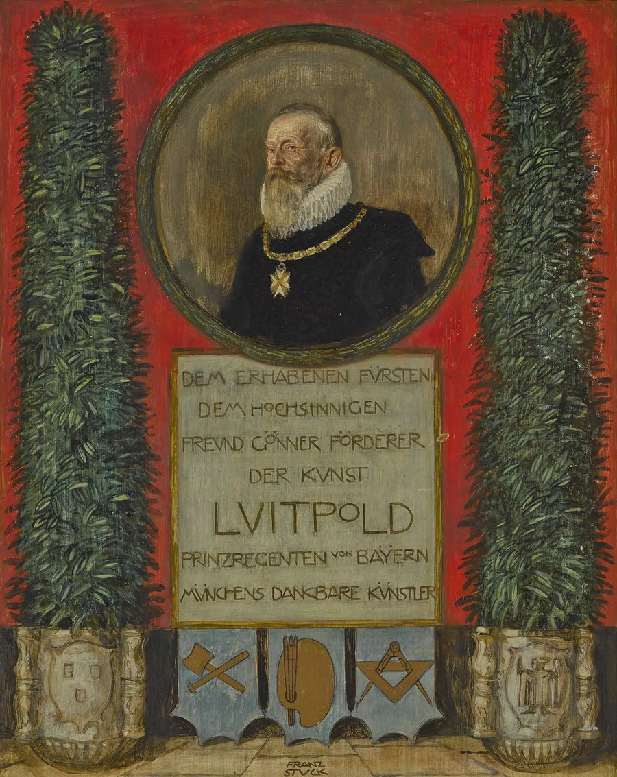 Dedicação dos artistas munique ao príncipe regente Luitpold da Baviera - Franz Von Stuck