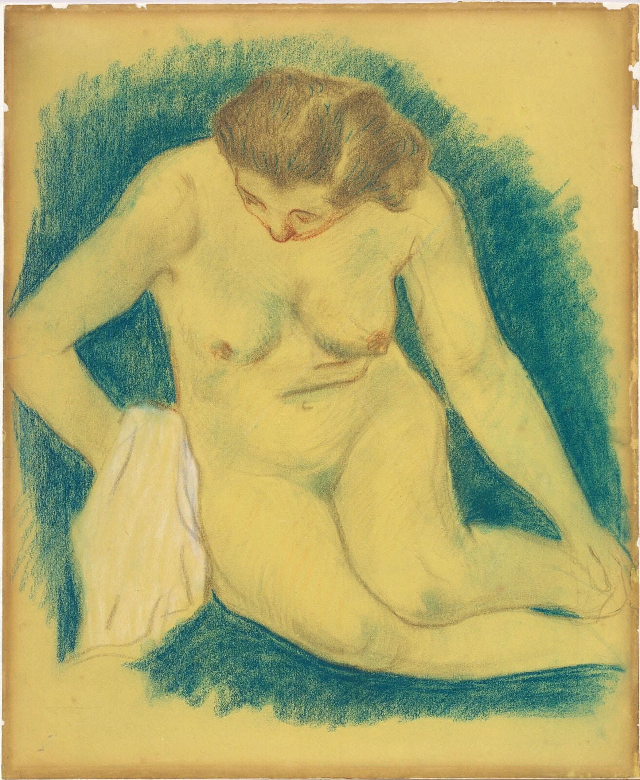 Seated Nude Seen from Above, Paul Gauguin, 1888/1889 — pastel, National Gallery of Art