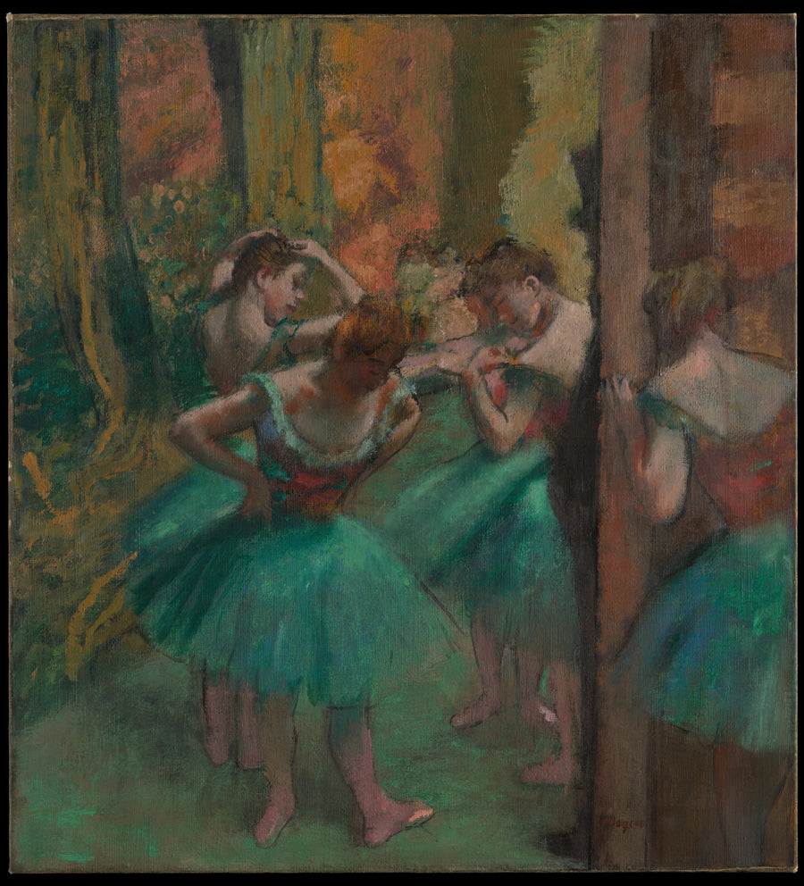 Dançarinos, rosas e verdes - Edgar Degas