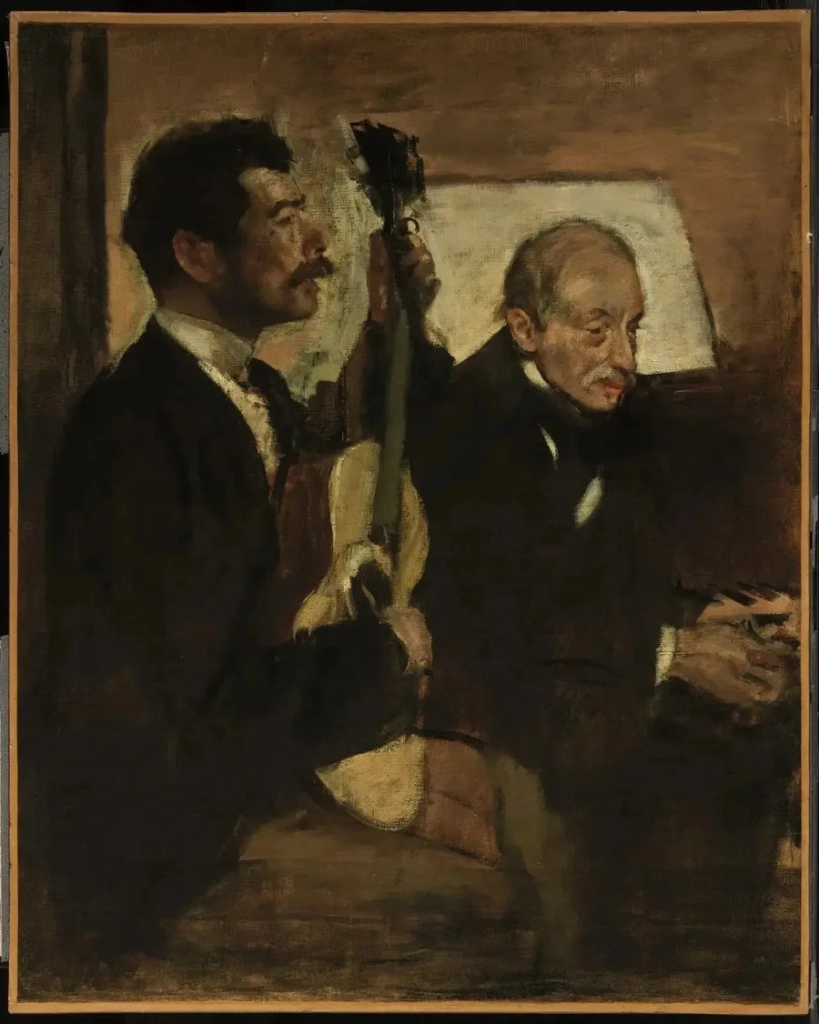 Pai de Degas ouvindo Lorenzo Pagans, 1869 -1872 - Edgar Degas
