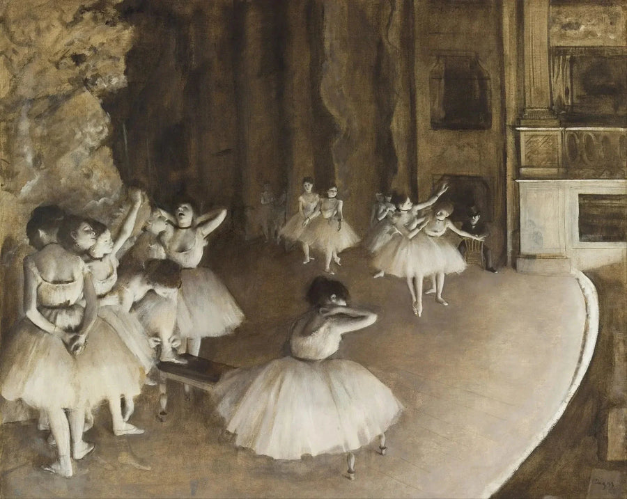 Repetição de um balé no palco - Edgar Degas