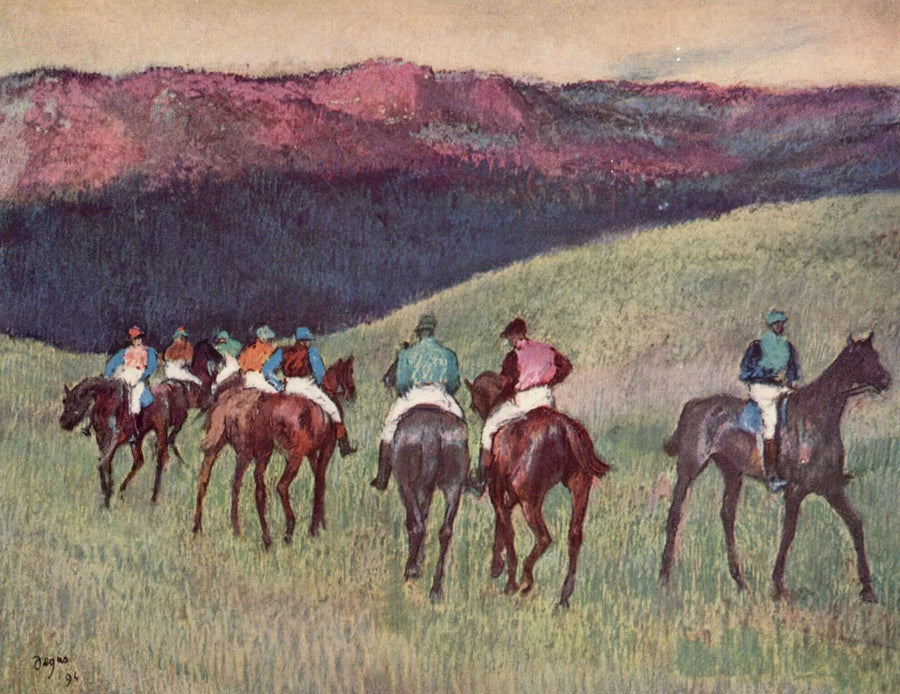 Cavalos de corrida em uma paisagem - Edgar Degas