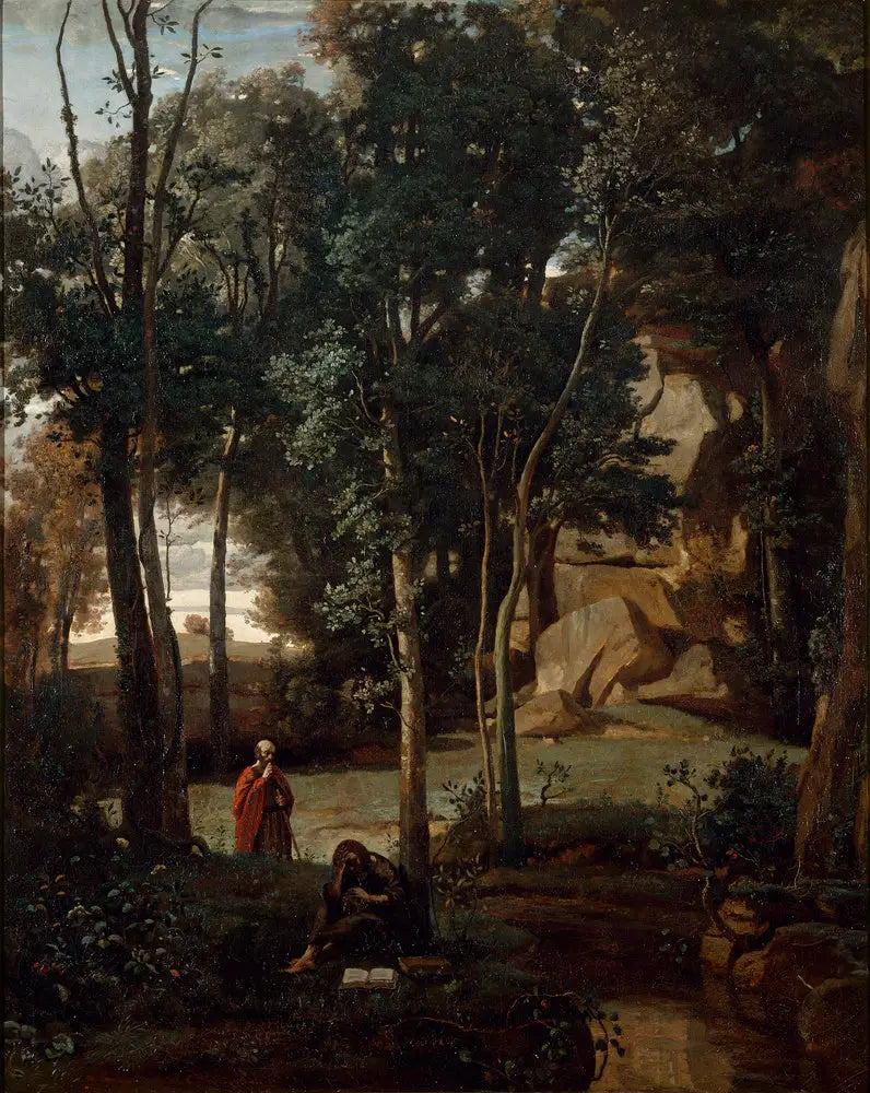 Demócrito e os Abdéritas, paisagem - Jean-Baptiste Camille Corot