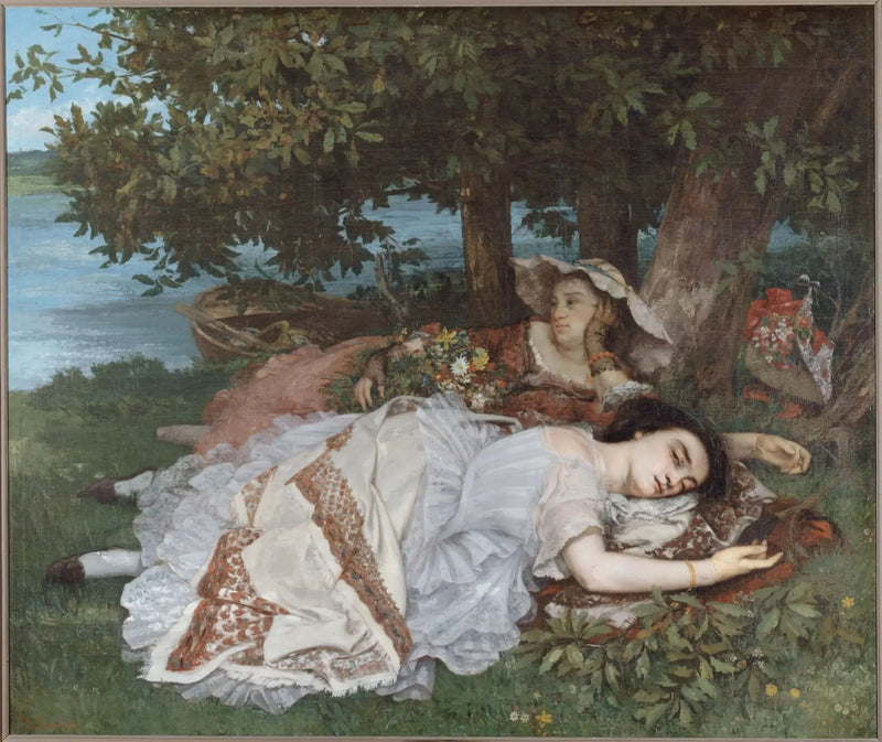 Moças às Margens do Sena - Gustave Courbet