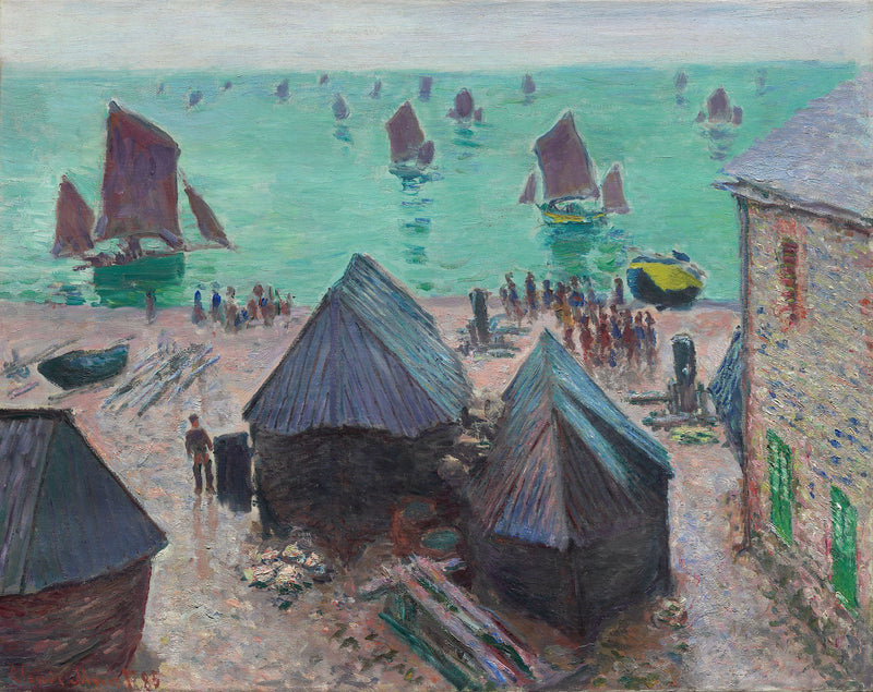A Partida dos Barcos, Étretat W1025 - Claude Monet