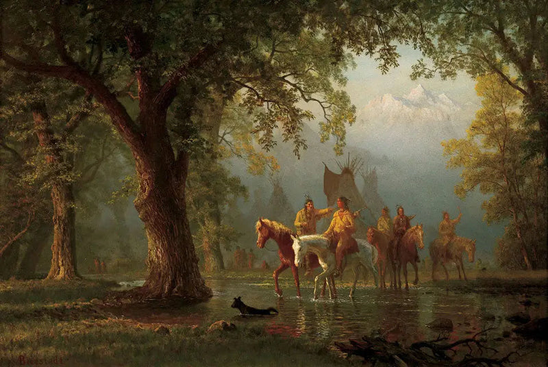 Partida de um grupo de guerra indiano - Albert Bierstadt