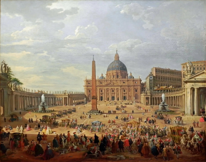 Partida do duque de Choiseul da Piazza di San Pietro - Giovanni Paolo Panini