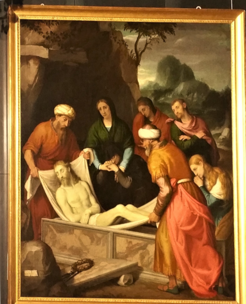 Depósito de Cristo no sepulcro - Giovanni Battista Moroni