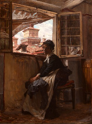 Depuis le grenier de Ferrare - Giovanni Boldini image 1 reproduction artisanale de tableau