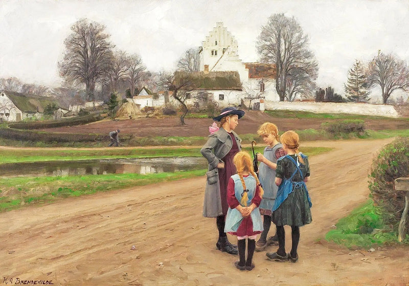 De uma estrada em Hjembæk. - H. A. Brendekilde