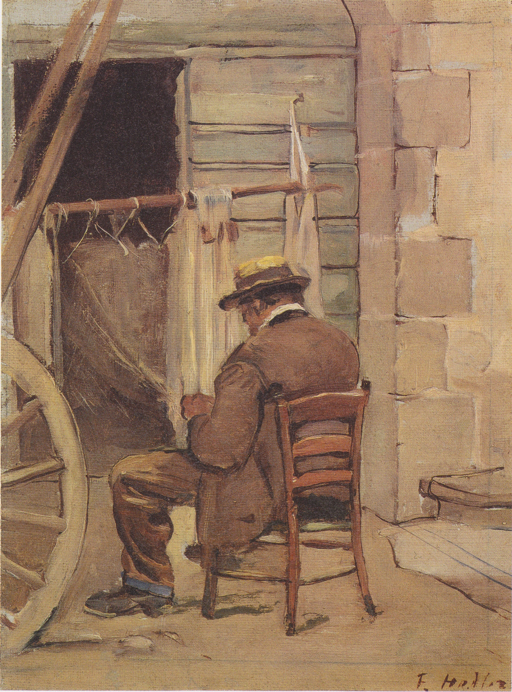 Der Netzflicker - Ferdinand Hodler image 1 copie peinte à la main à l’huile