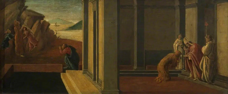 Os últimos momentos de Madalena (predela, painel quatro) - Sandro Botticelli