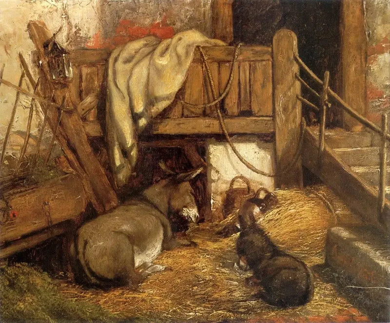 Um burro no estábulo. - John Constable