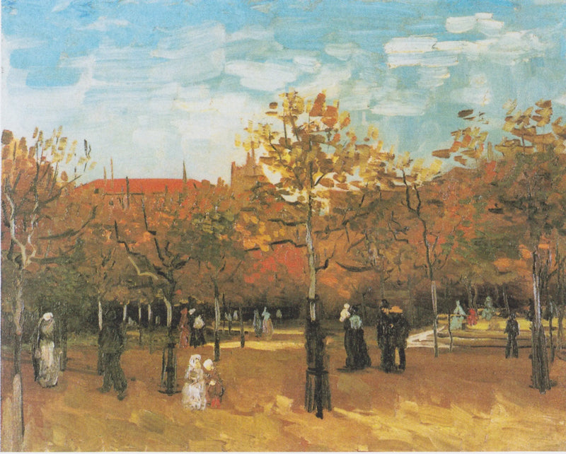 Pessoas caminhando em um parque - Vincent van Gogh