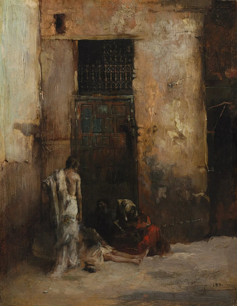 Des mendiants près d'une porte - Mariano Fortuny Marsal