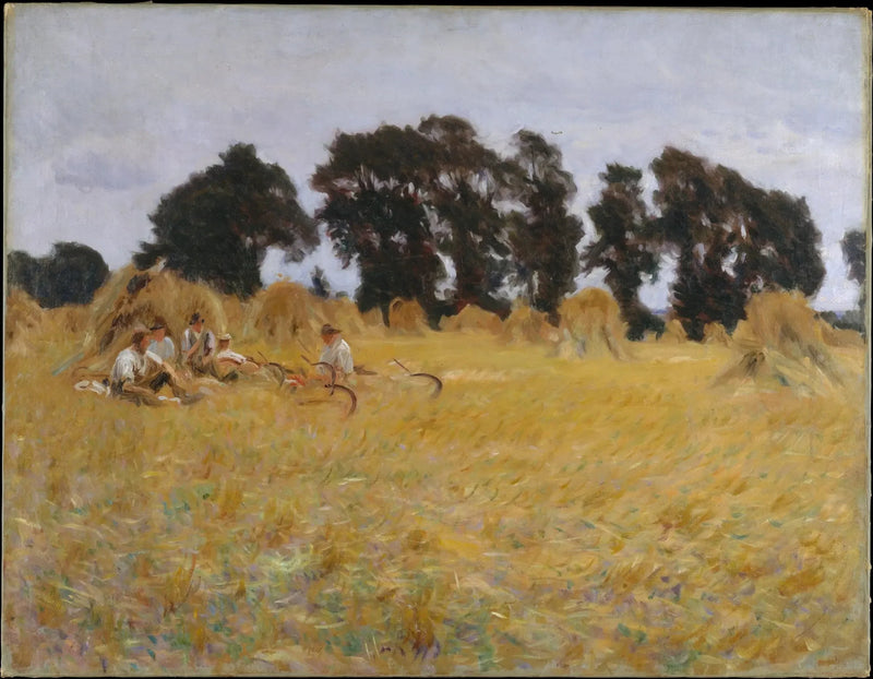 Ceifadores descansando em um campo de trigo - John Singer Sargent