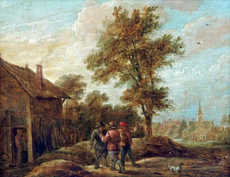 Desordeiros em uma paisagem - David Teniers Júnior
