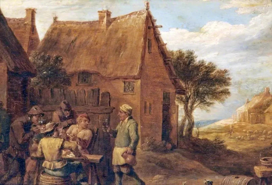 Desordeiros em frente a uma taverna - David Teniers, o Jovem