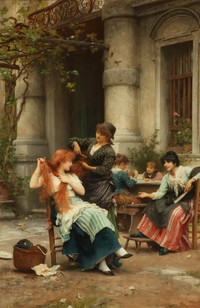 Um banheiro ao ar livre - Luke Fildes