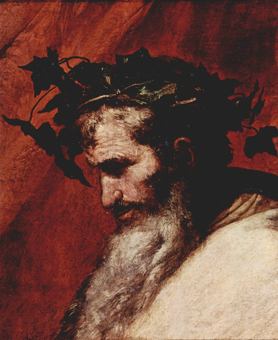 Detalhe da cabeça de Baco - Jusepe de Ribera