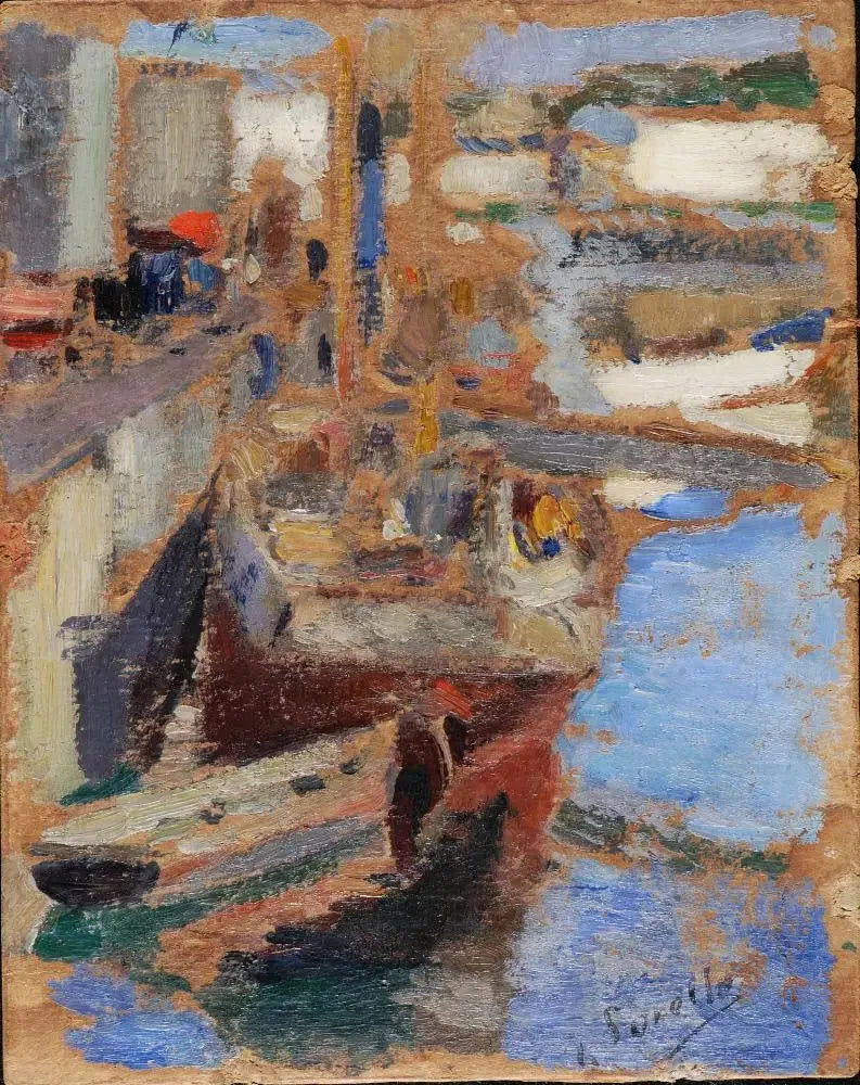 Dois barcos no cais - Joaquín Sorolla